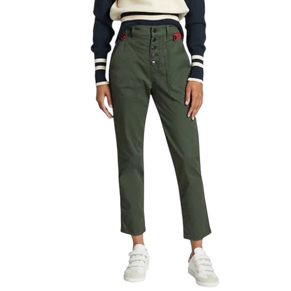 VERONICA BEARD “Arya Straight High-Rise” in Wash Army Green Size 24